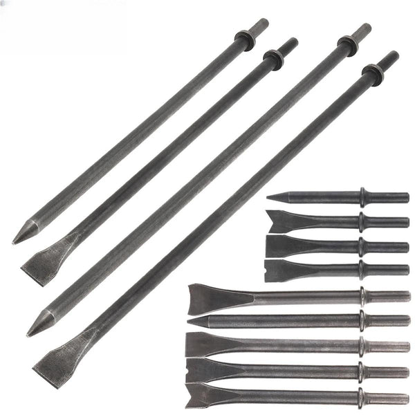 4/5pcs/set Air Chisel Impact Head Hard 45# Steel 125/175mm Solid Long Impact Head Support Pneumatic Tool