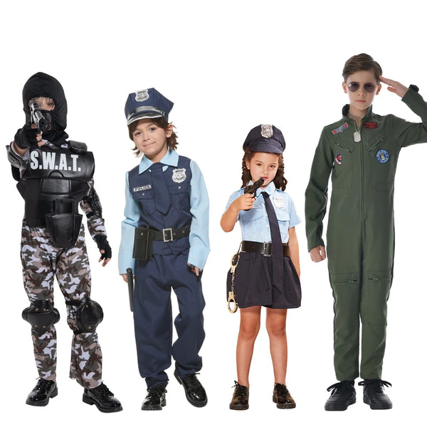 Top Gun Child Pilot Flight Outfit SWAT Cosplay