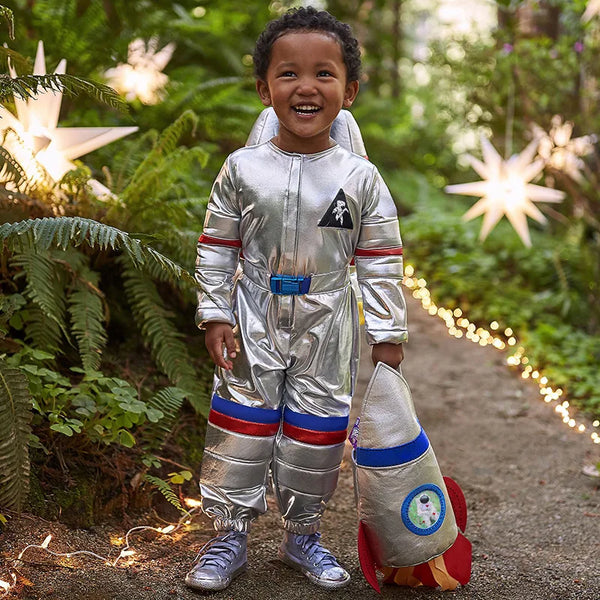 Silver Spaceman Jumpsuit Boys Astronaut Costume