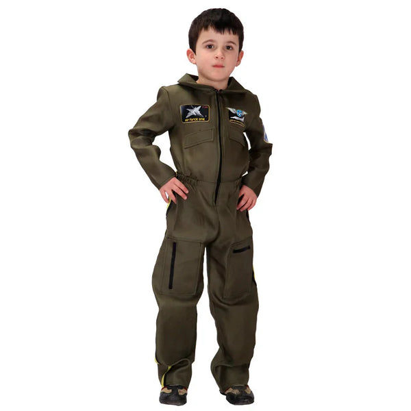 Halloween Boy Pilot Astronaut Uniform Spaceman Jumpsuit