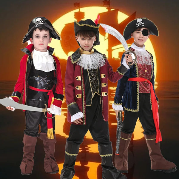 Boys Caribbean Captain Jack Pirate Cosplay Set