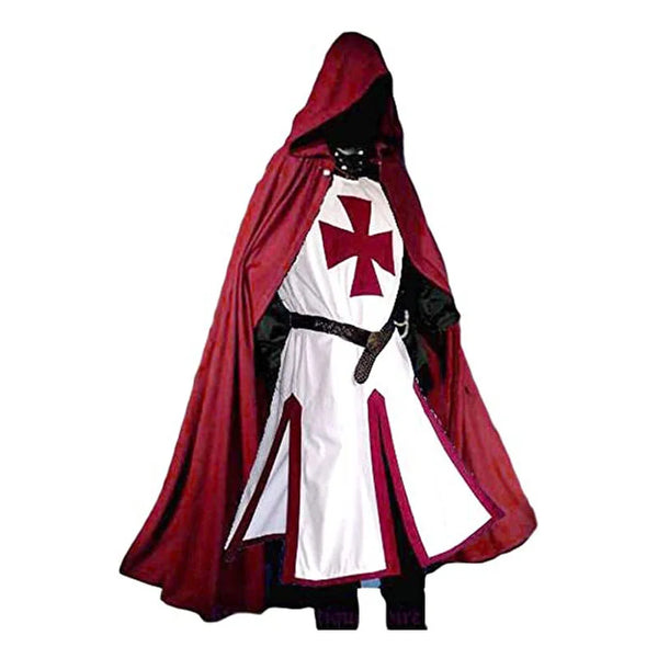 S-4XL Mens Medieval Crusader Knights Templar Tunic Cosplay