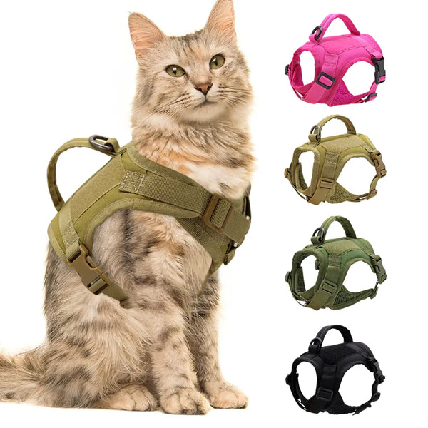 Tactical Cat Harness Adjustable Pet Military Harness Vest For Small Dogs Cats