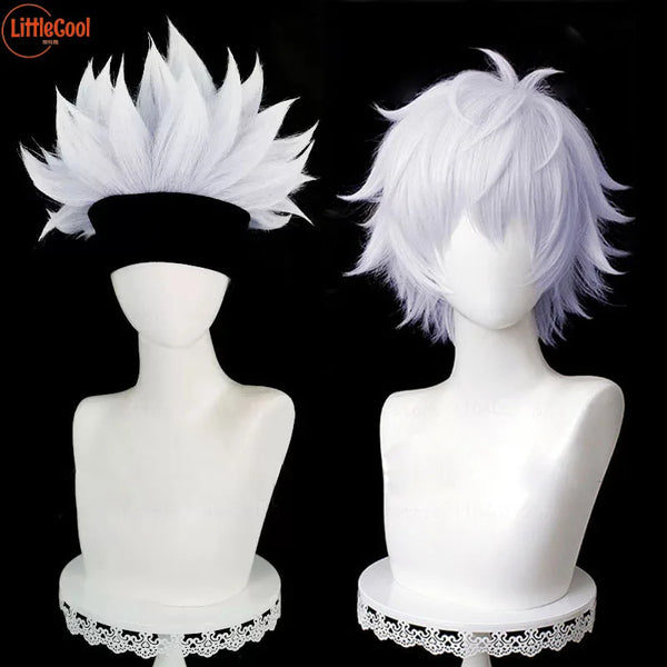 Gojo Satoru Cosplay Wig 32cm Silver Purple Heat Anime Wigs