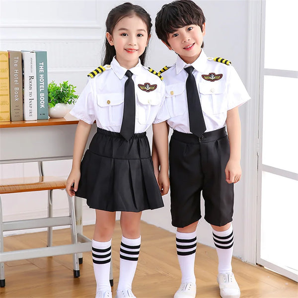 Flight Attendant Cosplay Costumes for Children