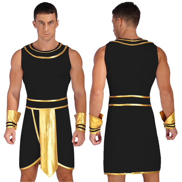 Mens Roman Gladiator Costume Ancient Greek God Halloween Cosplay