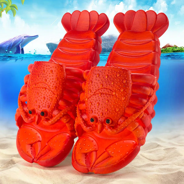 Summer Lobster Slippers Women Funny Animal Flip Flops