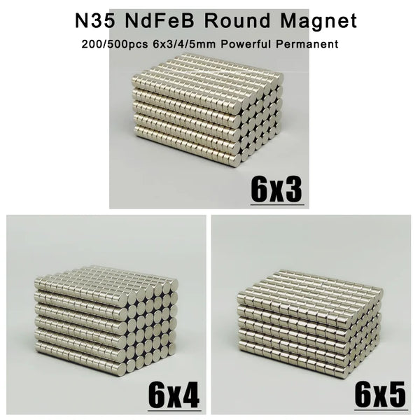 6x5mm NdFeB Super Strong Powerful Magnets 6x5 Round Shape Industrial Magnet