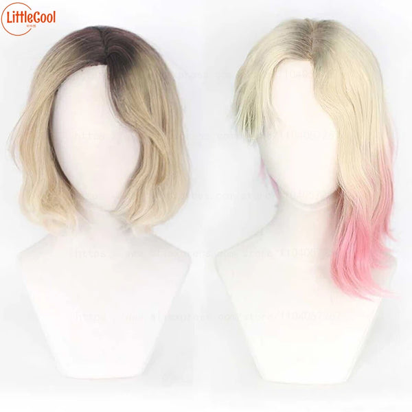 Gwen Stacy Cosplay Wig Dyeing Dyed Blond Pink Gradient Gwen Cosplay Wig