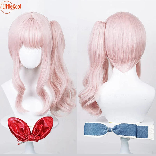 Akiyama Mizuki Cosplay Wig 45cm Long Pink Curly Scalp Wig