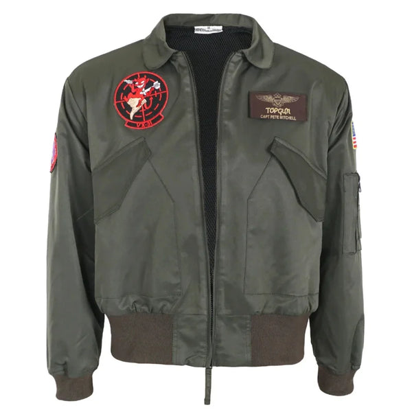 Movie Top Gun maverick cosplay costume pilot green jacket