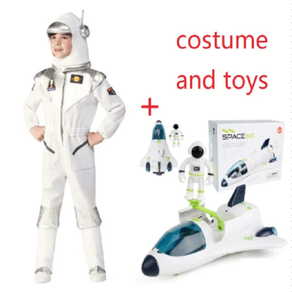 Kids Silver Spaceman Cosplay Costumes Astronaut Jumpsuit