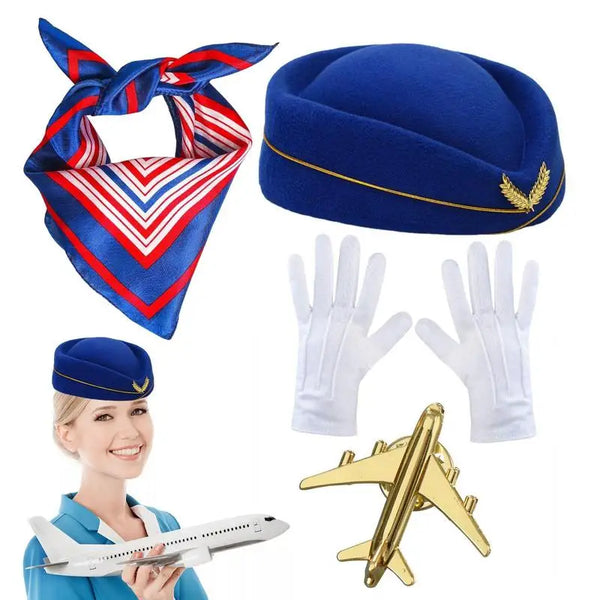 Women's Stewardess Costume Accessories Set