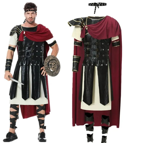 Medieval Roman Royal Knight Warrior Cosplay Halloween Costume For Men