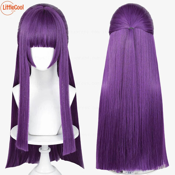 Anime Fern Cosplay Wig 80cm Long Straight Purple Hair  Wigs